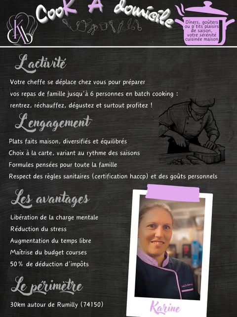 Présentation de l'activité CooK A domicile