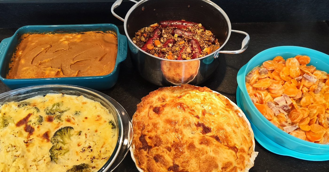 Plats préparés par Karine lors d'une séance